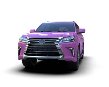 arka planda izole edilmiş mor araba 3 boyutlu görüntüleme