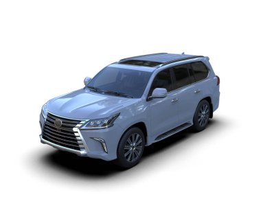 Beyaz arkaplanda 3 boyutlu bir araba görüntüsü