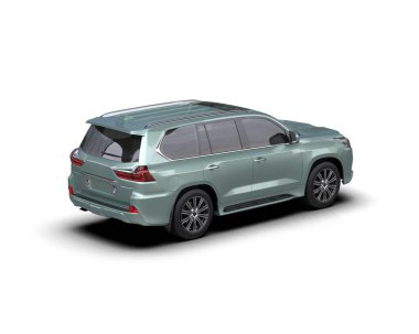 Modern SUV beyaz arka planda izole edildi. 3d hazırlama - düzenleme
