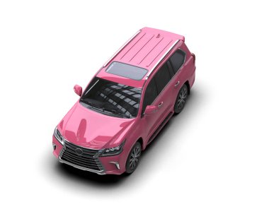 beyaz arka planda pembe modern araba