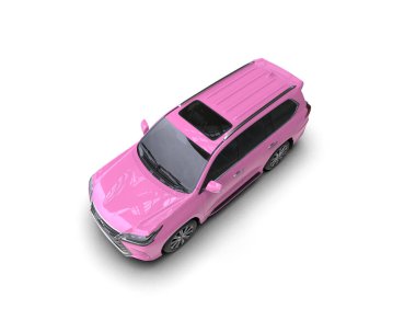 araba pembesi beyaz arkaplanda izole edilmiş 3 boyutlu görüntüleme