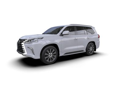 modern araba beyaz arka planda izole edildi. 3 boyutlu görüntüleme