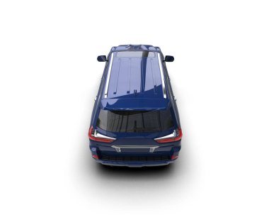 Siyah stüdyo arka planında izole edilmiş 3 boyutlu markasız bir SUV.