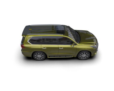 Beyaz arka planda modern şehir arabası. Gölgelerden. 3d oluşturma.