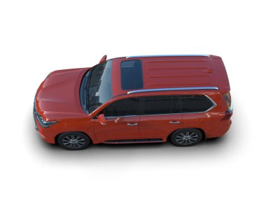 modern kırmızı araba beyaz arka planda izole edildi - 3 boyutlu illüstrasyon