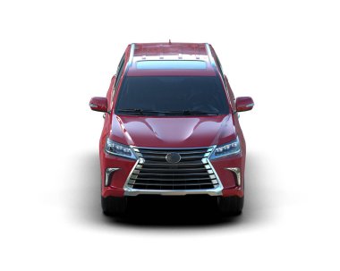 Beyaz arka planda modern bir araba. 3d oluşturma