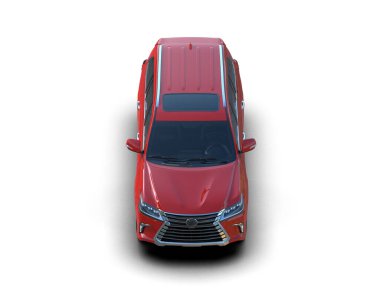 kırmızı modern araba - yan görünüm