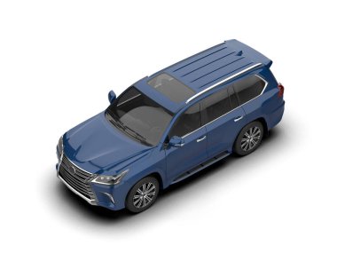 modern araba beyaz arka planda izole edildi. 3 boyutlu görüntüleme