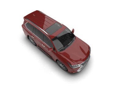 beyaz arkaplanda izole edilmiş bir araba