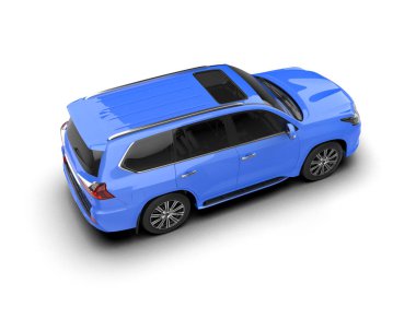 Beyaz arka planda mavi modern araba