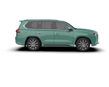 yeşil modern SUV arabası - ön taraf
