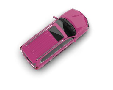 pembe modern araba beyaz arka planda izole edilmiş