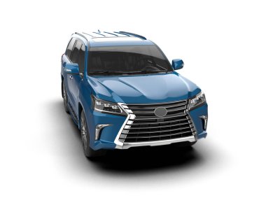 Modern araba arka planda izole edilmiş. 3D görüntüleme - illüstrasyon