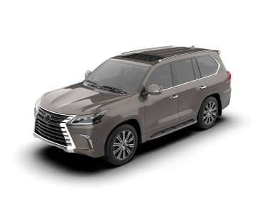 Beyaz arka planda izole edilmiş modern lüks araba. 3d oluşturma