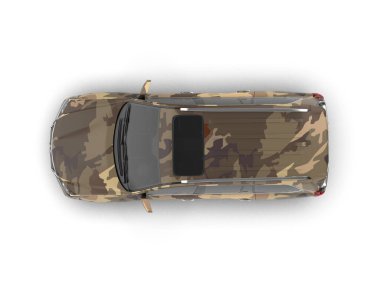 Modern araba beyaz arka planda izole edilmiş. 3d oluşturma.