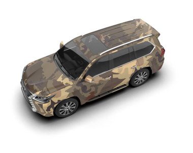 Beyaz arka plan üzerinde modern suv araç