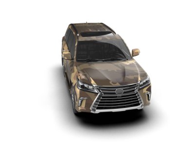 beyaz arkaplanda modern SUv