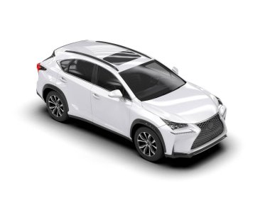 Aile tasarımınız için beyaz arka planlı modern araba aile arabası.