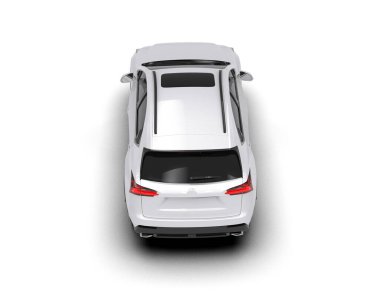 Beyaz arka planda 3 boyutlu araba.
