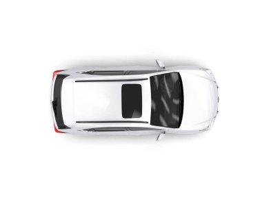Beyaz arka planda modern spor araba. 3d oluşturma