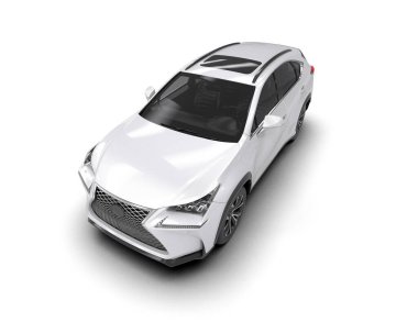 Beyaz lüks araba. coupe. 3d oluşturma