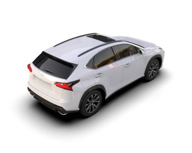 beyaz lüks aile SUV arabası - 3 boyutlu resim