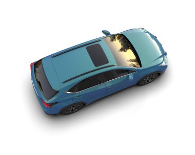 Stüdyo ortamında daha az genel bir konsept arabanın 3 boyutlu çizimi