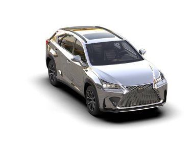 beyaz zemin üzerinde modern kompakt şehir otomobili.