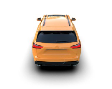 Modern araba beyazda izole edilmiş. 3D görüntüleme - illüstrasyon