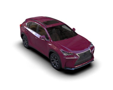 modern araba beyaz arka planda izole edildi. 3 boyutlu çizim - illüstrasyon