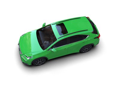 yeşil modern araba - 3D render