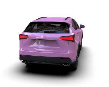 Arka planda modern şehir arabası. Arka planda mavi bir şehir, bir arabanın üzerinde..