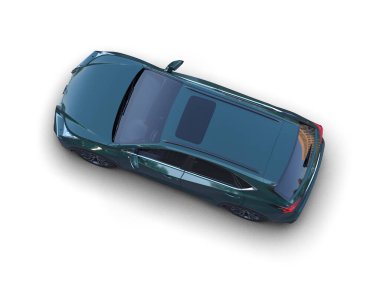 Araba beyaz arka planda izole edilmiş. 3d oluşturma