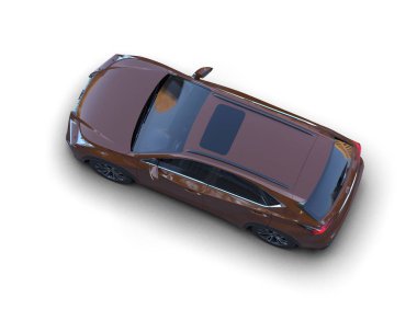 modern araba beyaz arka planda izole edildi. 3 boyutlu görüntüleme