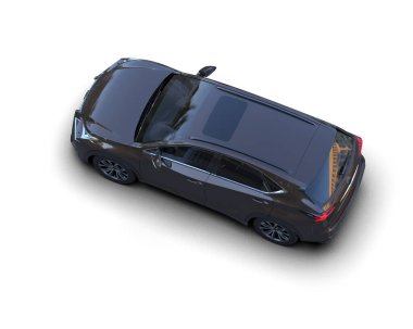 beyaz arkaplanda izole edilmiş araba 3 boyutlu görüntüleme