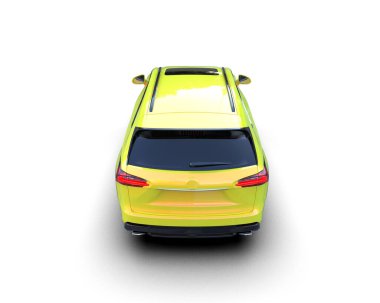 sarı modern araba - yan görünüm