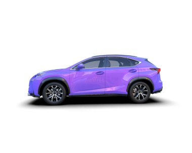 beyaz arka planda modern mor araba