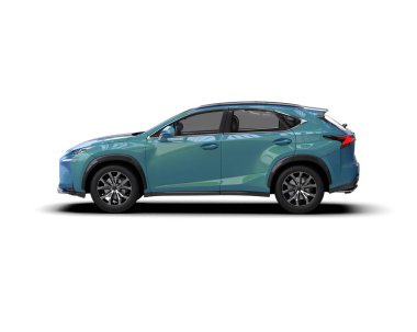 beyaz arkaplanda modern kompakt SUv