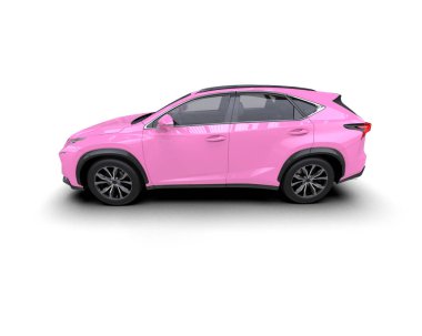 Pembe spor araba. 3d illüstrasyon