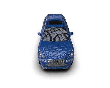 Modern araba arka planda izole edilmiş. 3D görüntüleme - illüstrasyon