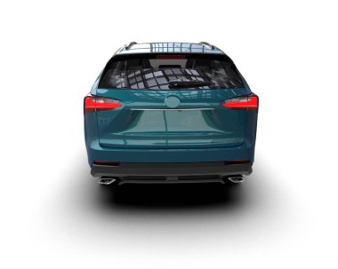 Araba beyaz arka planda izole edilmiş. 3d illüstrasyon.