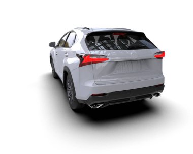 Boş etiketli beyaz SUV