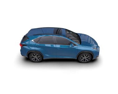 Modern araba arka planda izole edilmiş. 3D görüntüleme - illüstrasyon