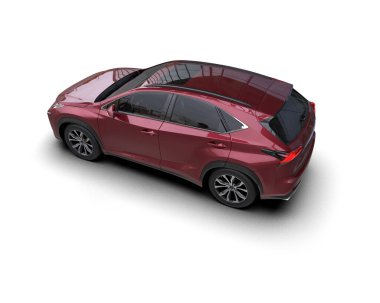 Modern SUV beyaz arka planda izole edildi. 3d oluşturma