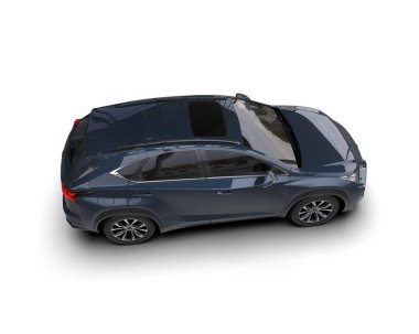 Siyah-beyaz bir SUV 'un 3 boyutlu resmi.