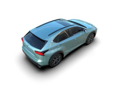 Beyaz arka planda mavi modern araba