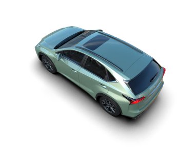 Arka planda modern bir araba. 3d oluşturma