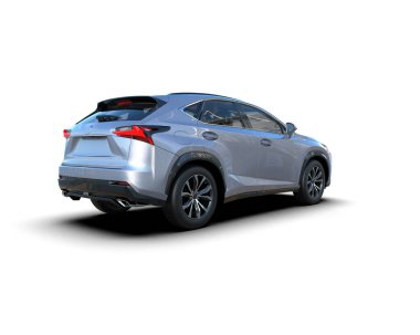 modern araba beyaz arka planda izole edildi. 3 boyutlu çizim - araba illüstrasyonu