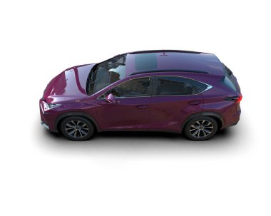 Mor araba beyaz üzerine izole edilmiş. 3d oluşturma.