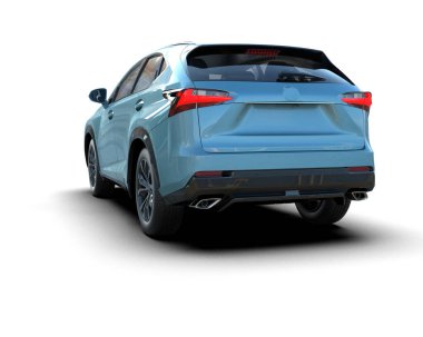 beyaz arkaplanda modern SUv